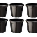 12 Inch Black Nursery Pots - Set of 6 Pots