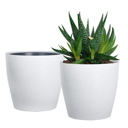10 Inch White Fancy Pot