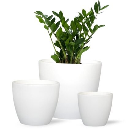 12 Inch White Fancy Pot